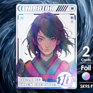 2x Fichas Foil de Vigilância de Guerreiro para MTG - Clãs de Rua por Alfie SK95F