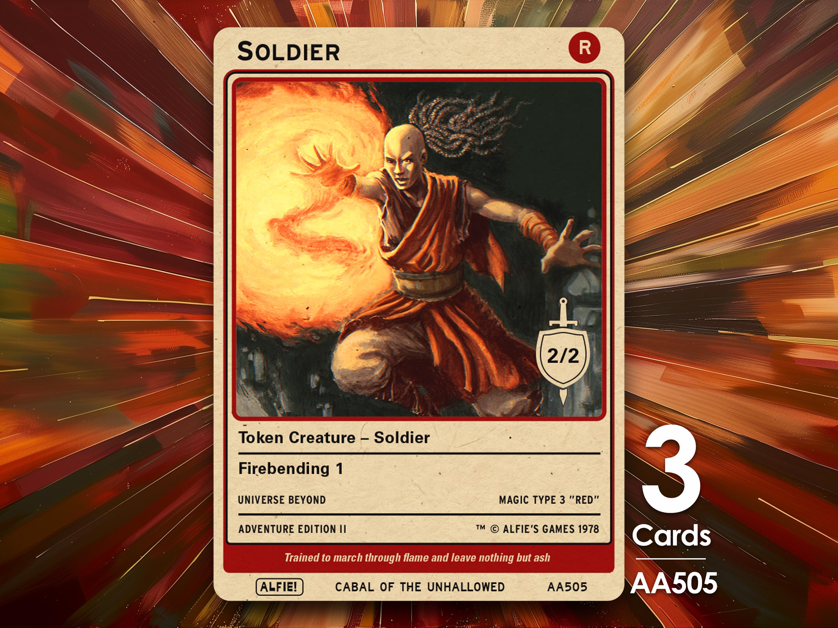 3x Soldier Firebending Red MTG Token - Alfie's Adventure by Alfie AA505 -  Etsy