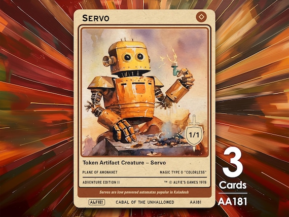 mtg servo cards Servo // Stoneforged Blade Double-Sided Token [Commander Masters Token main image 0