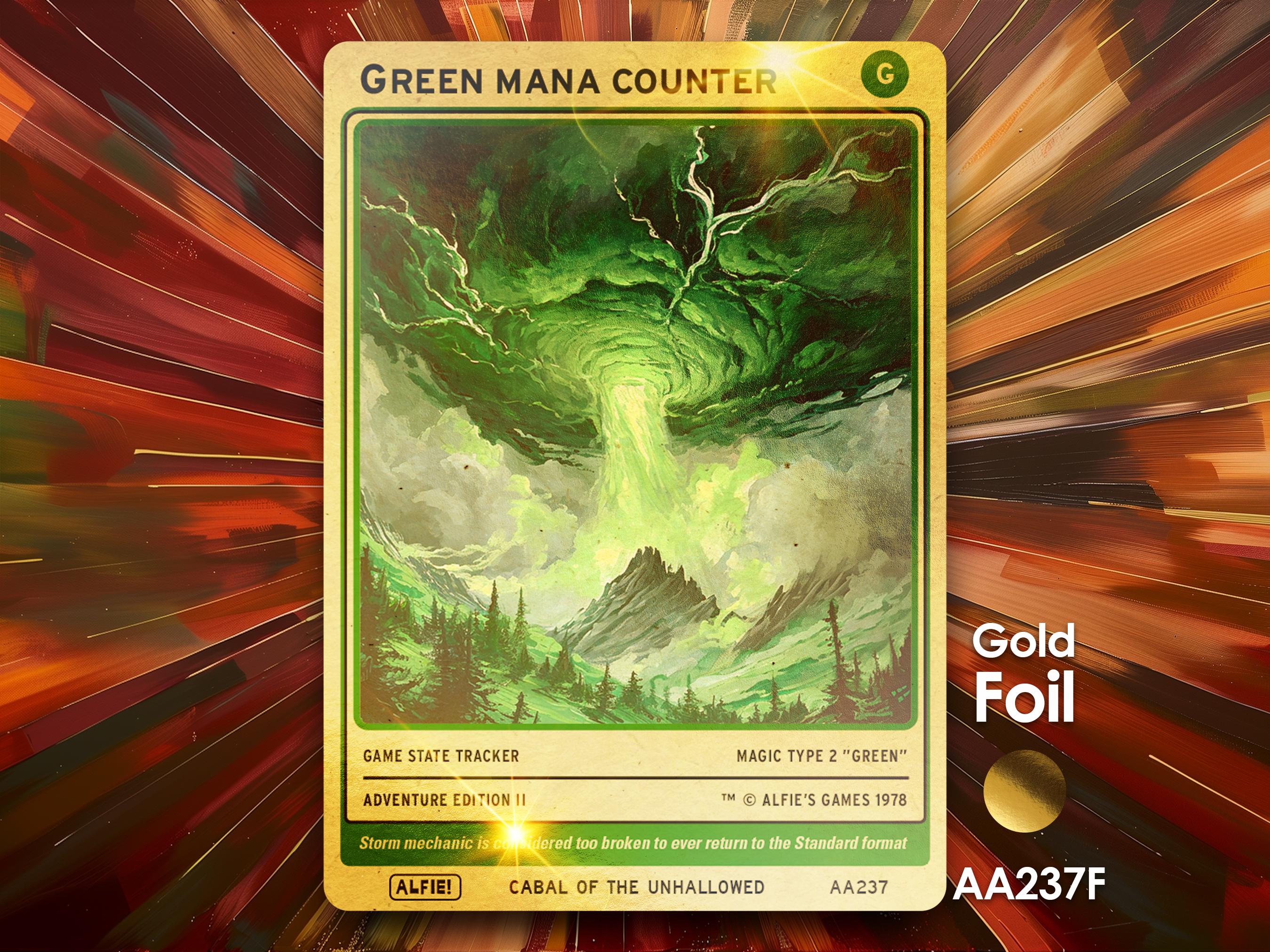 Green Mana Counter Gold Foil MTG Token - Alfie's Adventure by Alfie AA237F - Etsy Green Mana Counter Gold Foil MTG Token - Alfie's Adventure by Alfie AA237F - Etsy