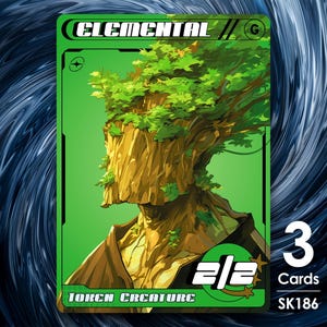 groot card mtg Zombie Tokens Elemental 2/2 Token By Bryon Wackwitz Enchant land When Abundant Growth enters MTGNexus - Groot