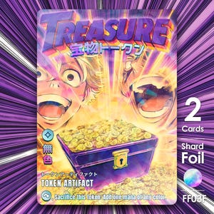 2x Treasure Shard Foil token for mtg - FF'07 Shonen Style - FF03F