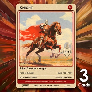 Knight Red 3/1 MTG Tokens x3 Alfie's Adventure AA209 image 1