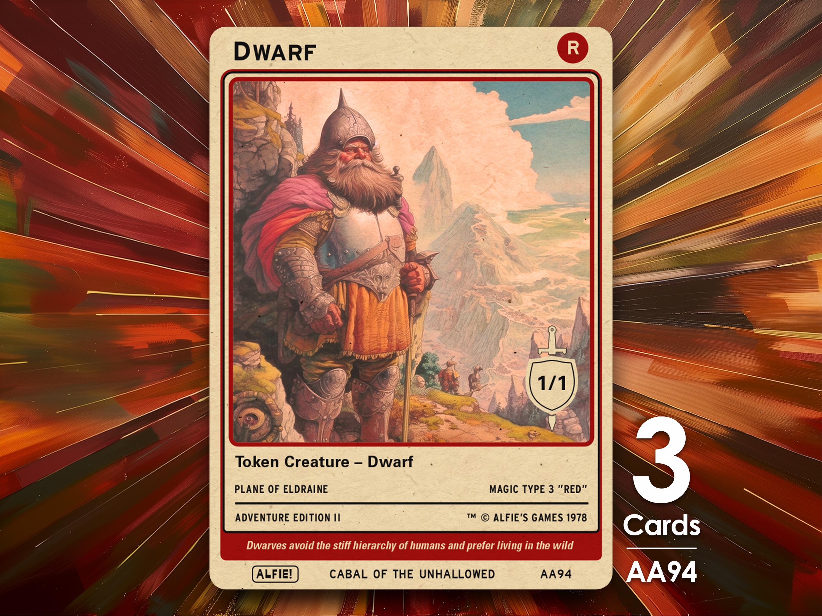 ☆MTG☆すべそれ☆トークン☆FOIL☆３種set☆美品☆未使用☆フルアート☆ 3x Dwarf 1/1 MTG Token - Alfie's Adventure by Alfie AA94 - Etsy