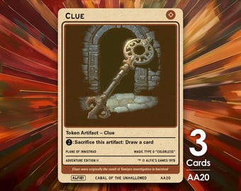 3x Clue MTG Token - Alfie&#39;s Adventure by Alfie - AA20