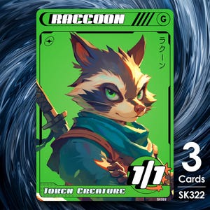 3x jetons raton laveur pour mtg - Street Clans par Alfie SK322