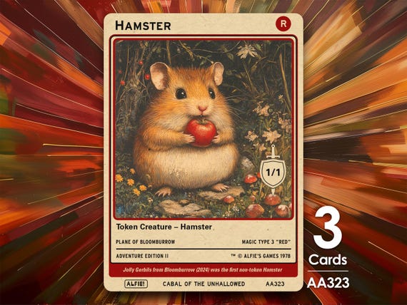3x Hamster Token for MTG - Alfie's Adventure by Alfie AA323 - Etsy