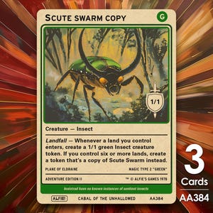 3x Fichas de MTG de Cópia do Enxame Scute - Aventura de Alfie por Alfie - AA384