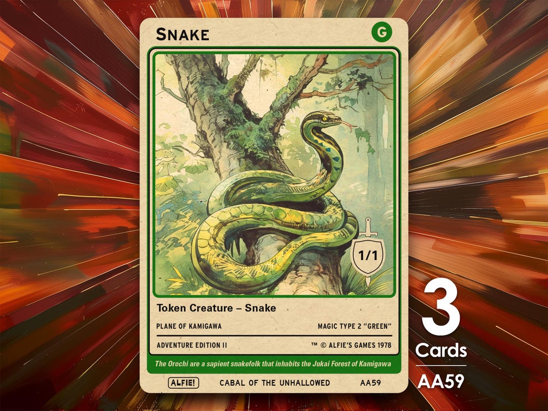 蛇 cobra token minagishi jun mtg Snake Cobra Token Minagishi Jun Mtg | eBay