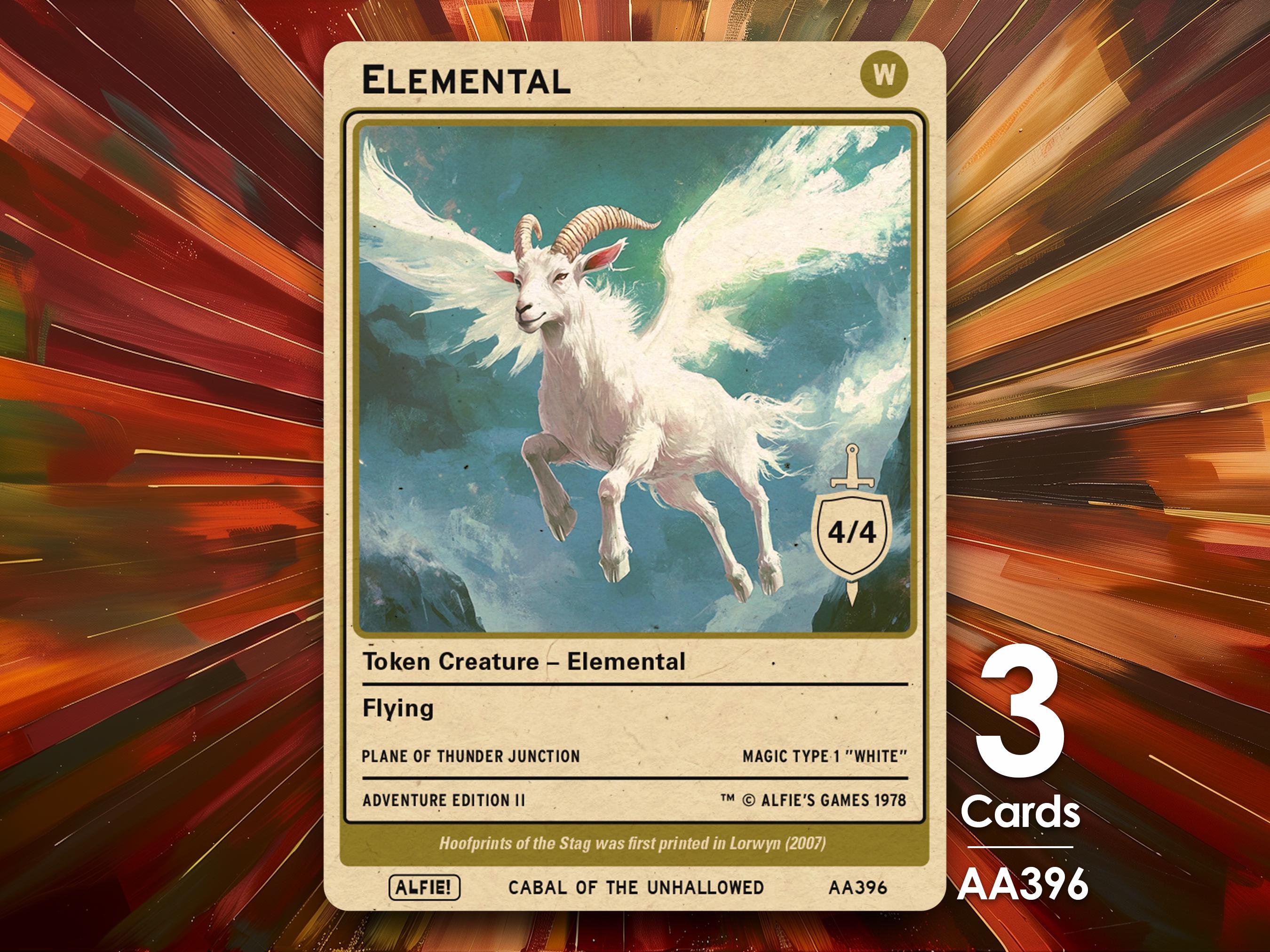 3x Elemental White MTG Token - Alfie's Adventure by Alfie AA396