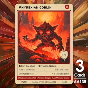 3x Phyrexian Goblin 1/1 MTG-token - Alfie's Adventure van Alfie AA138