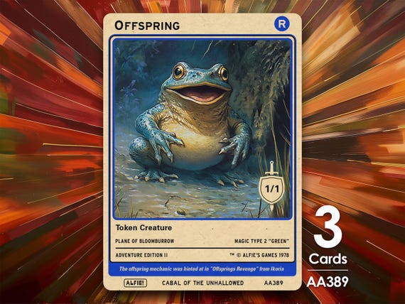 3x Offspring Blue MTG Token - Alfie's Adventure by Alfie - AA389