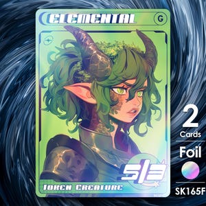 2x Elemental 5/3 Grüne Folientoken für mtg - Street Clans von Alfie SK165F