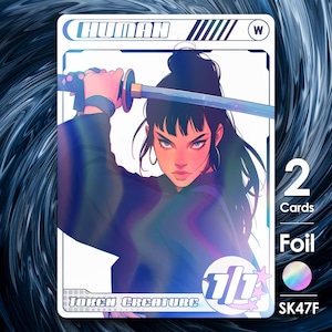 2 fichas de Humano Foil para MTG - Street Clans de Alfie SK47F