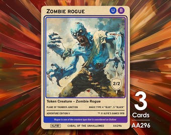 3x Zombie Rogue Token for MTG - Alfie's Adventure by Alfie