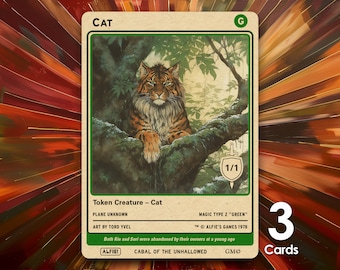 Cat 1/1 MTG Tokens x3 - Alfie's Adventure - AA122