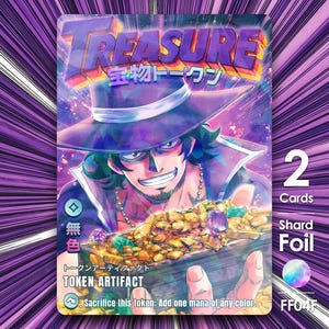 2x Treasure Shard Foil token for mtg - FF'07 Shonen Style - FF04F