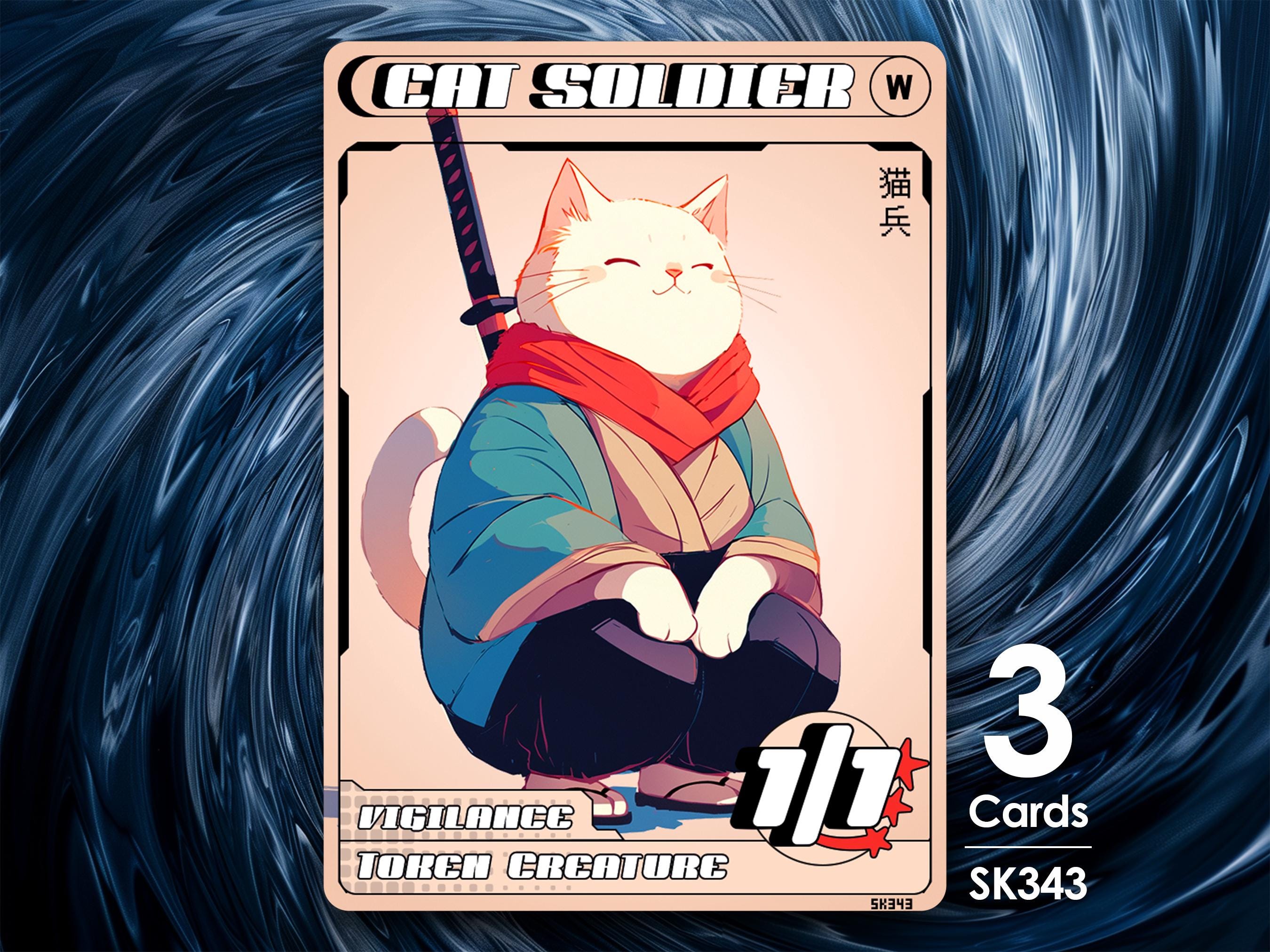 3x Cat Soldier Token for mtg  - Street Clans by Alfie - SK343