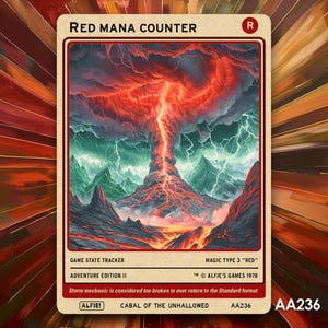 Red Mana Counter MTG Token - Alfie's Adventure van Alfie AA236