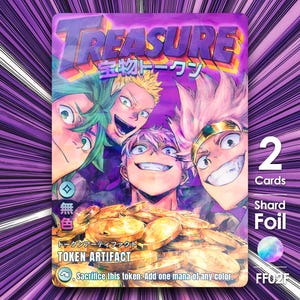 2x Treasure Shard Foil token for mtg - FF'07 Shonen Style - FF02F