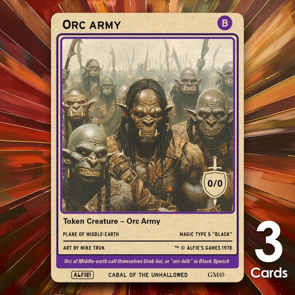 Orc Army MTG Tokens x3 - Alfie's Adventure - AA102