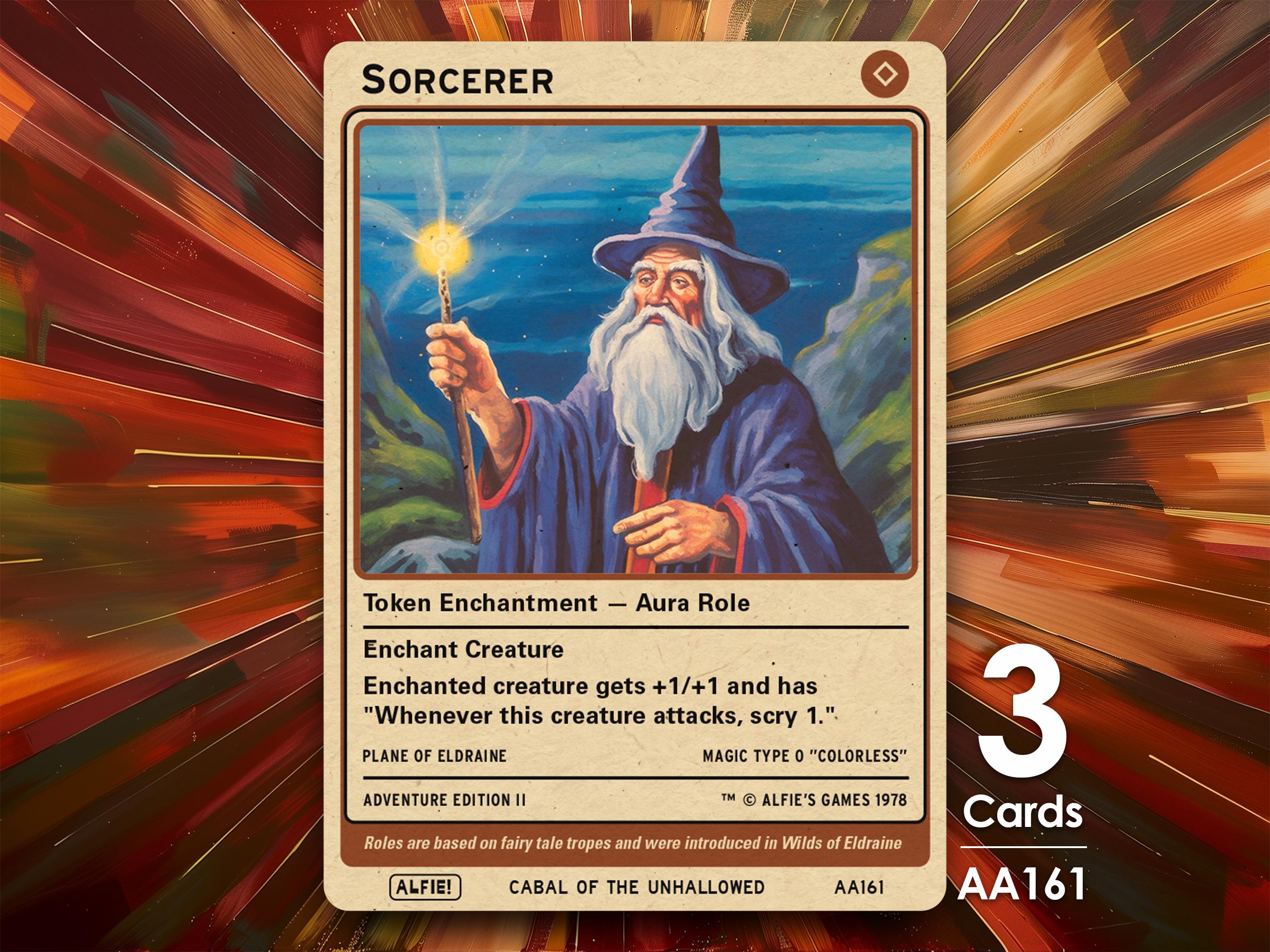 3x Role Sorcerer MTG Token - Alfie's Adventure by Alfie AA161 - Etsy