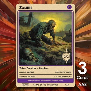 3x Zombie Token for MTG - Alfie&#39;s Adventure by Alfie AA8