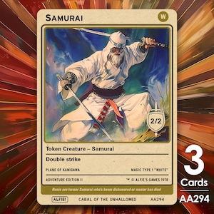 3x Samurai Doublestrike für MTG Token - Alfie's Adventure von Alfie AA294
