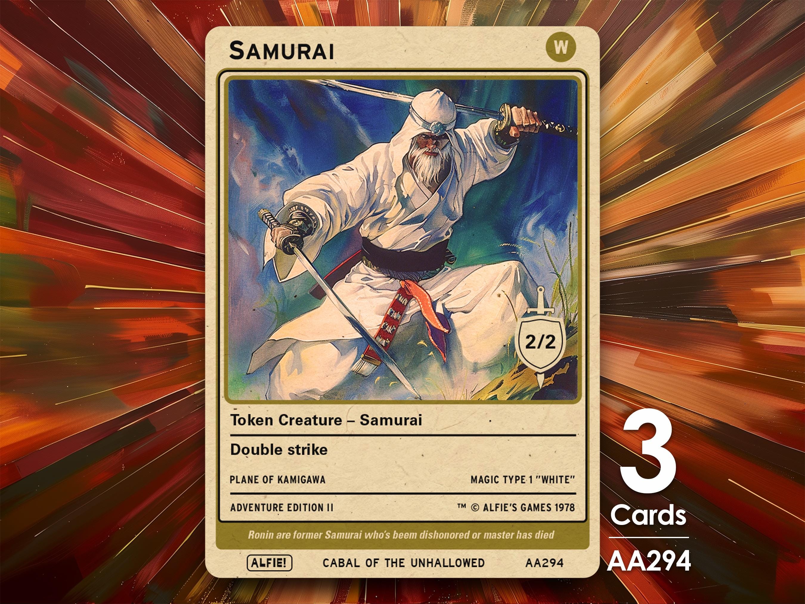 Samurai Token Double Strike Mtg - Etsy New Zealand