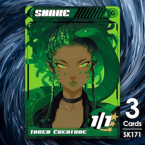 3x fichas Snake Green para mtg - Street Clans por Alfie SK171