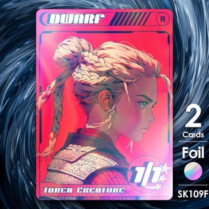 2x jetons Dwarf Foil pour MTG - Street Clans par Alfie SK109F