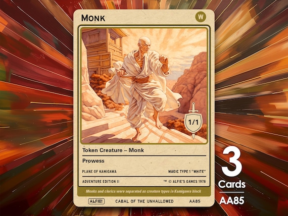 3x Monk 1/1 MTG Token - Alfie's Adventure by Alfie AA85 - Etsy
