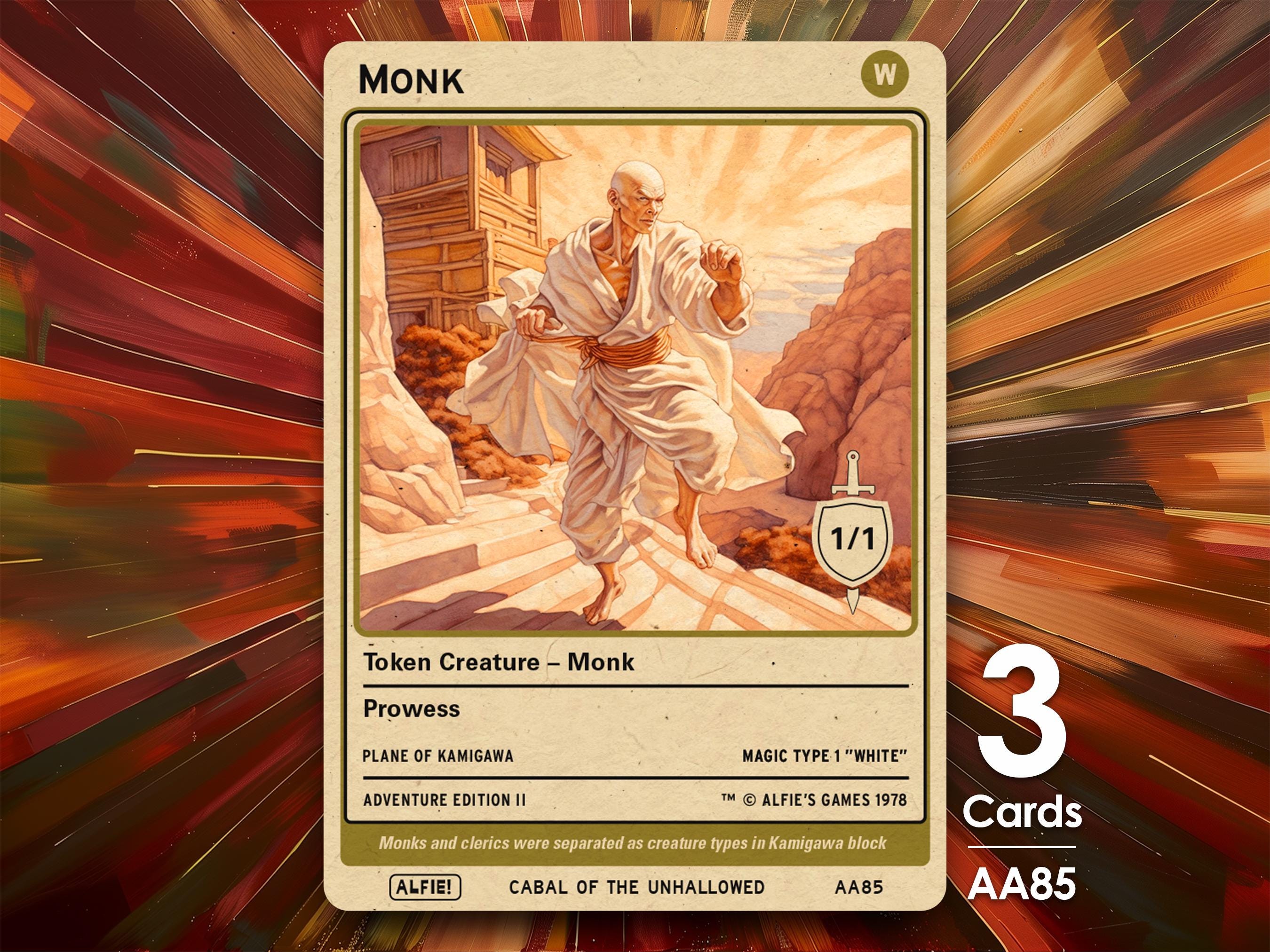 3x Monk 1/1 MTG Token - Alfie's Adventure by Alfie AA85 - Etsy