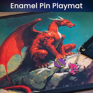 Dragon Outlook Magic Pin Playmat - Old School Style - Custom Art - Compatibel met Magic - Mtg-accessoire cadeau