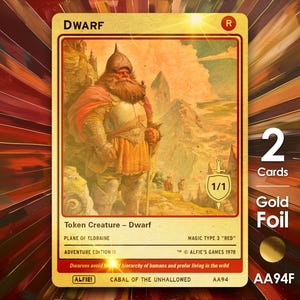 2x segnalini MTG Nano 1/1 Oro FOil - L'avventura di Alfie di Alfie AA94F