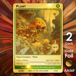 2x Segnalino Pianta Foil Oro 0/1 Segnalino MTG - L'avventura di Alfie di Alfie AA56F