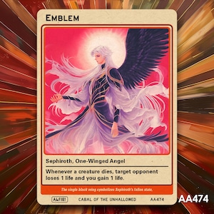 Emblema de ángel alado de Sephiroth, ficha de MTG - La aventura de Alfie por Alfie - AA474