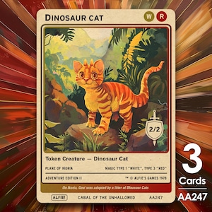 3x jetons MTG chat dinosaure - L'aventure d'Alfie par Alfie AA247
