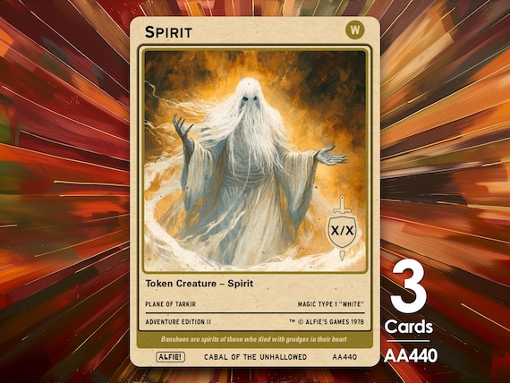 MTG 白レア18枚セット 3x Spirit X/X White Tokens for MTG - Alfie's Adventure by Alfie