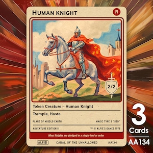 3x Human Knight Red 2/2 MTG Token - Alfie's Adventure von Alfie AA134