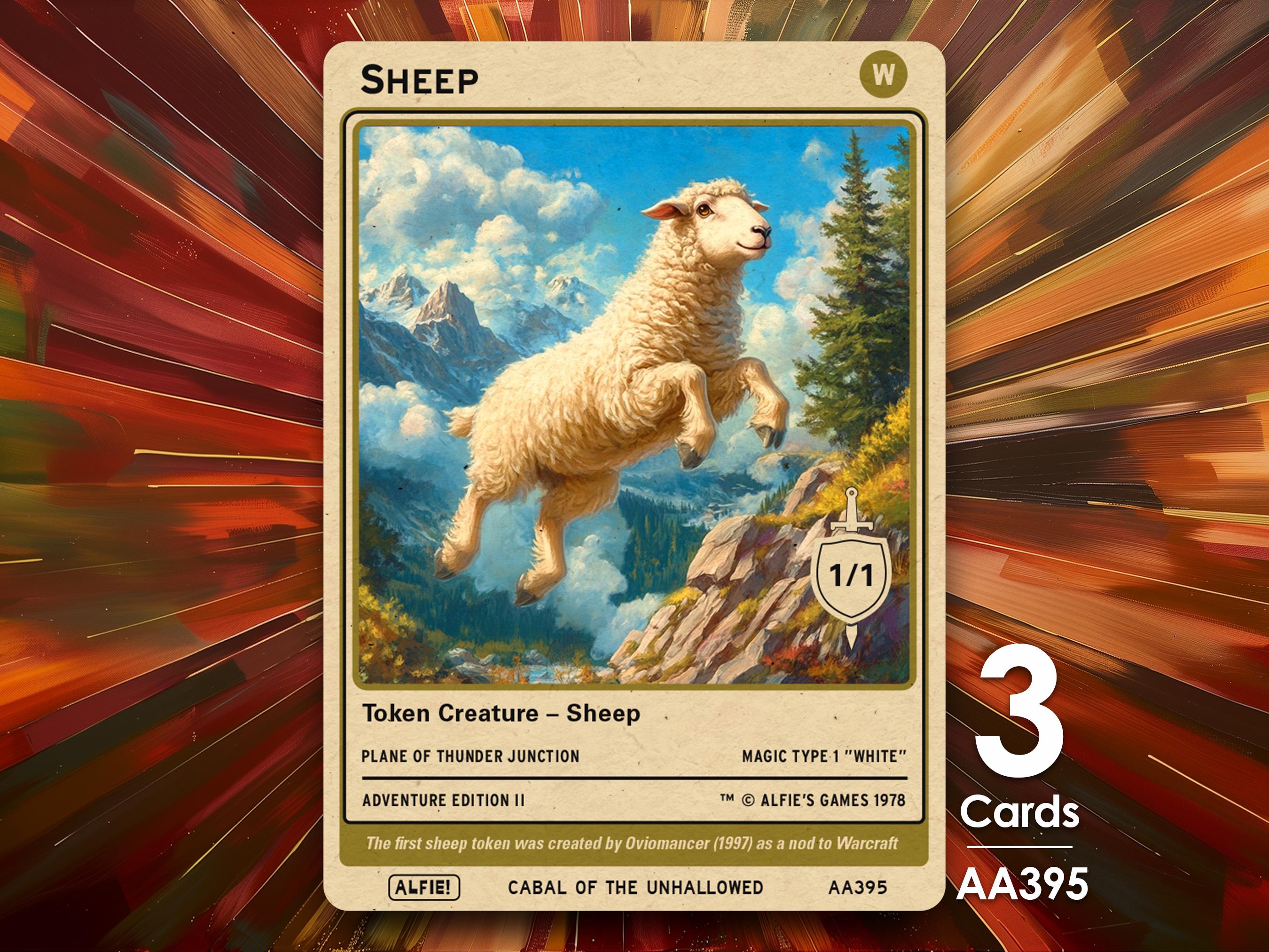 3x Sheep MTG Token - Alfie's Adventure by Alfie AA395 - Etsy