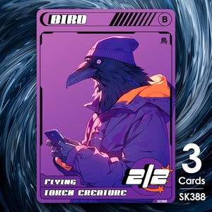 3x Bird Black 2/2 voor MTG - Street Clans by Alfie SK388