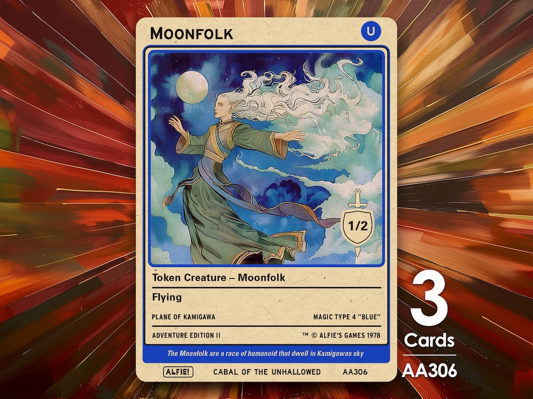 3x Moonfolk MTG Token - Alfie's Adventure by Alfie AA306 - Etsy