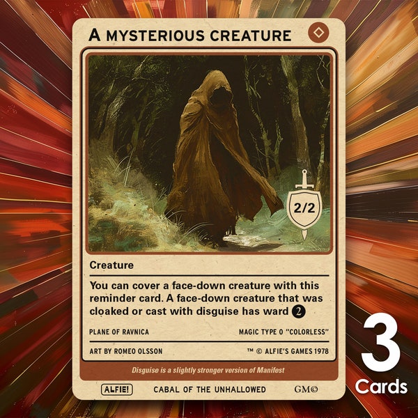 A Mysterious Creature MTG Tokens x3 - Alfie's Adventure - AA258