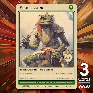 3x Grenouille Lézard 3/3 MTG Token - L'aventure d'Alfie par Alfie AA50