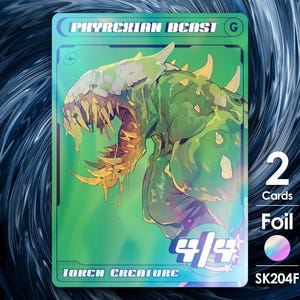 2 fichas foil de Bestia Pirexiana 4/4 para mtg - Street Clans de Alfie SK204F