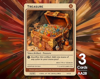 3x Treasure MTG Token - Alfie's Adventure by Alfie AA28