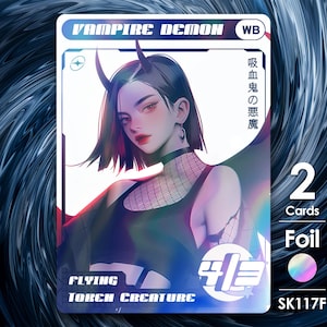2x segnalini Demone Vampiro Foil Nero/Bianco per MTG - Street Clans di Alfie SK117F