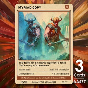 3x Myriad Copia Gettone MTG - L'avventura di Alfie di Alfie AA477