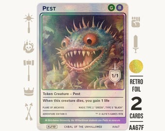 2x Pest Tokens Retro Foil MTG Token - Alfie's Adventure by Alfie